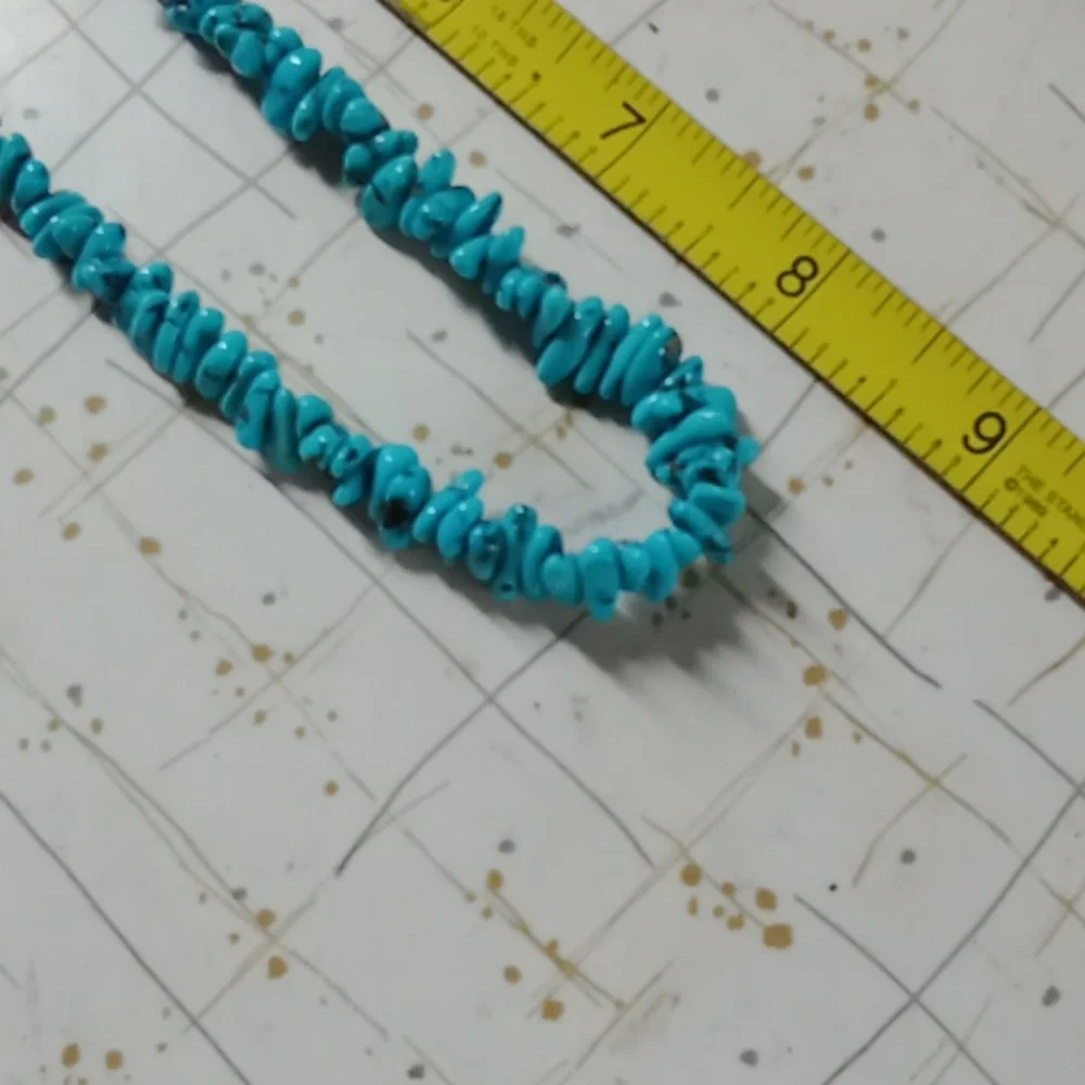 Turquoise Chip Necklace #A364 - Picture 9 of 10